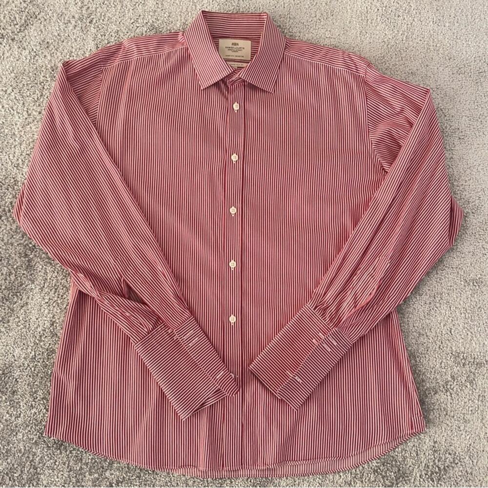 Hawes & Curtis Luxury St. JamesMen’s Shirt – 16.5/36 Red and Plaid, 2-Ply Cotton